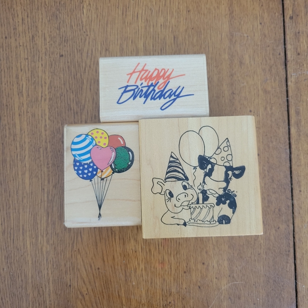 Happy Birthday Wooden Stamp Set
